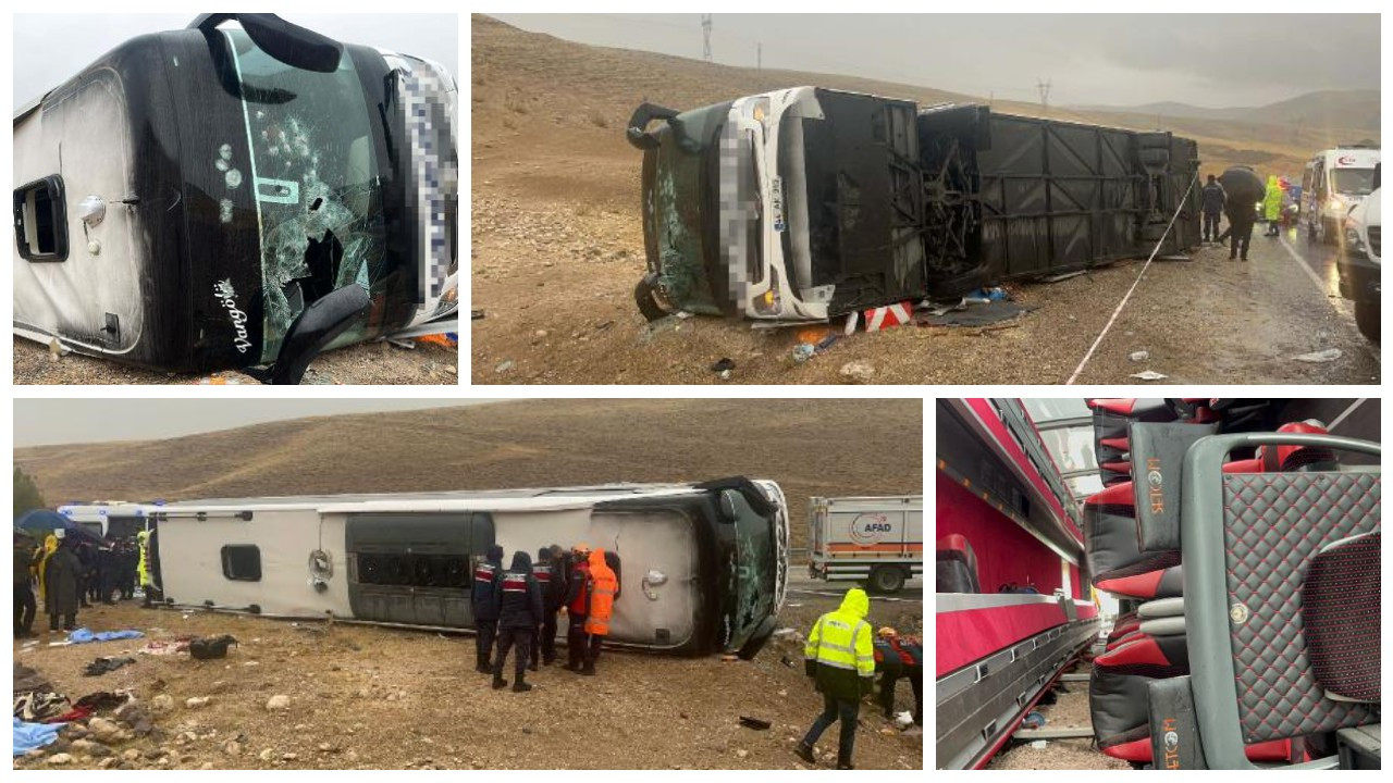 Sivas'ta yolcu otobüsü devrildi: 4 meyyit 32 yaralı